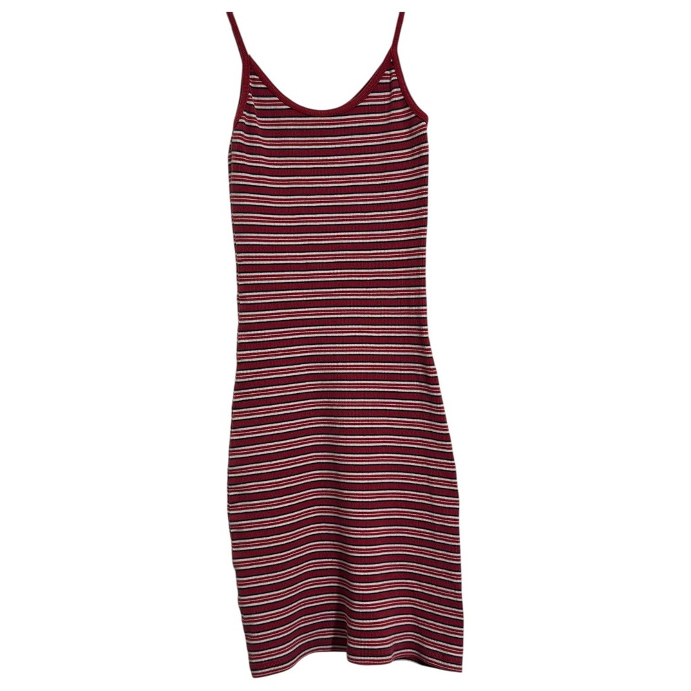 Brandy Melville Striped Ribbed Bodycon Mini Dress‎ Red White Blue Women's Size 4